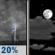 Friday Night: Slight Chance Showers And Thunderstorms then Partly Cloudy